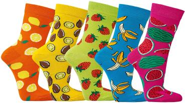 6 Paar TippTexx 24 Damensocken Bunte Früchte